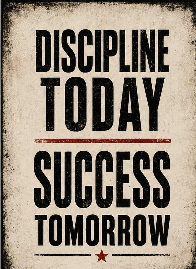 Discipline Today, Success Tomorrow motivational quote poster