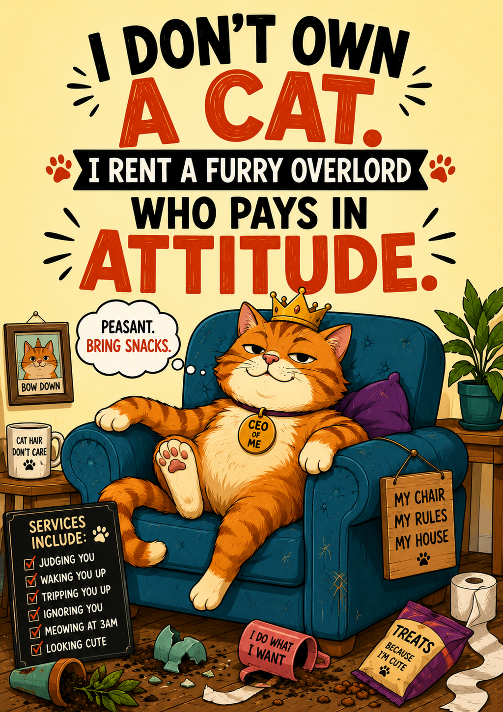 Furry Overlord Cat Poster
