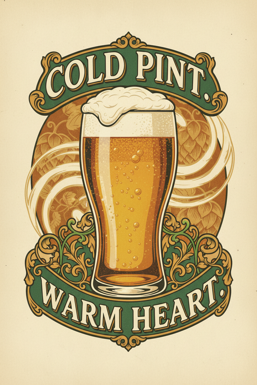 Cold Pint. Warm Heart.