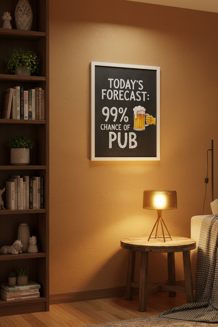 Today's Forecast: 99% Chance of Pub — Framed Mockup 2