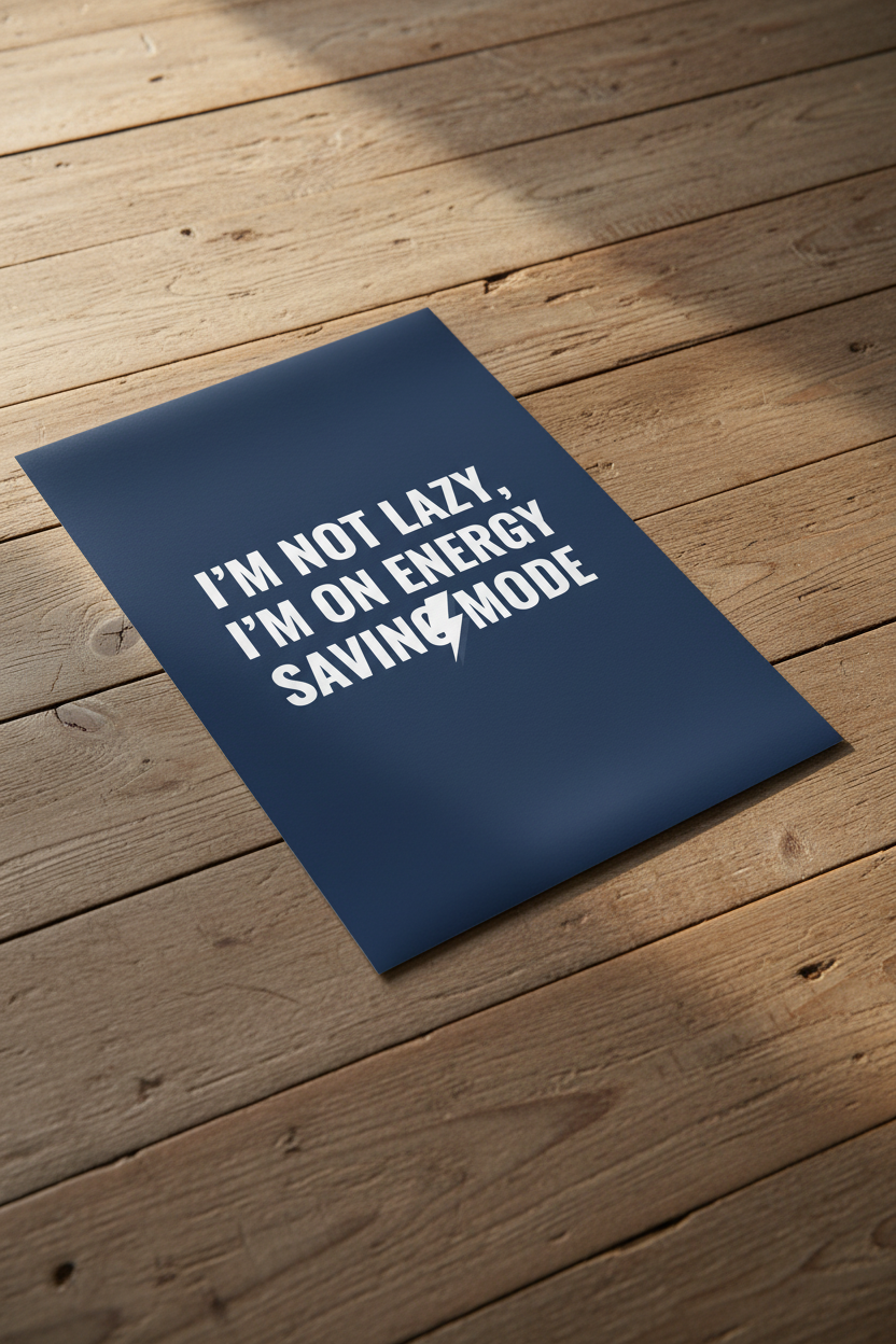 Unframed poster on wooden table