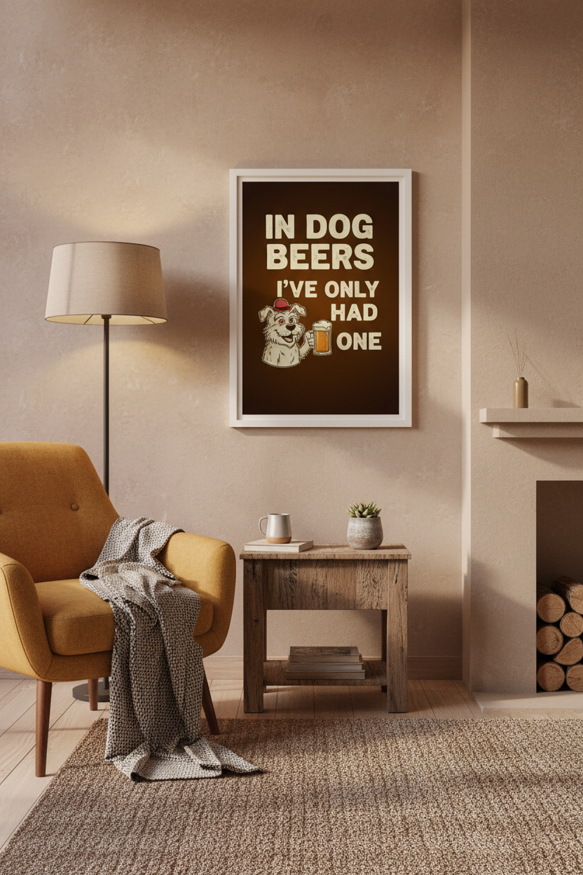 Framed poster in living room