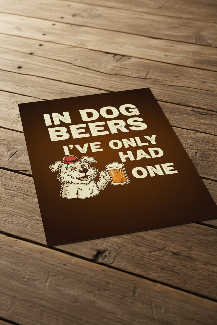 Unframed poster on wooden table