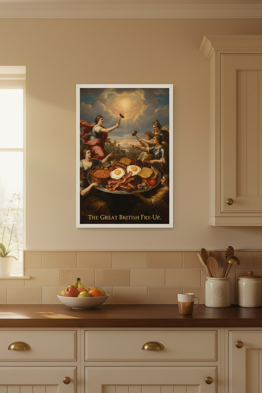 The Great British Fry-Up — Framed Kitchen Mockup 1