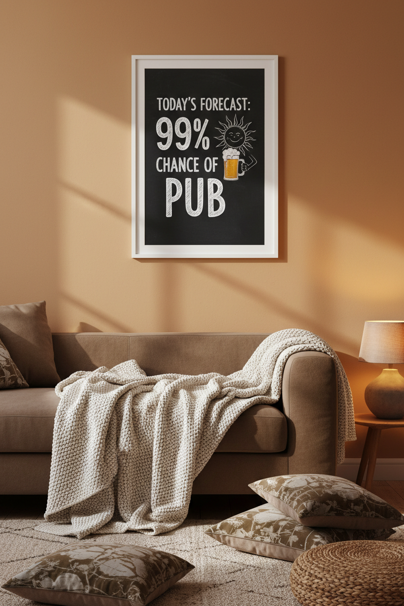 Today's Forecast: 99% Chance of Pub — Framed Mockup 1