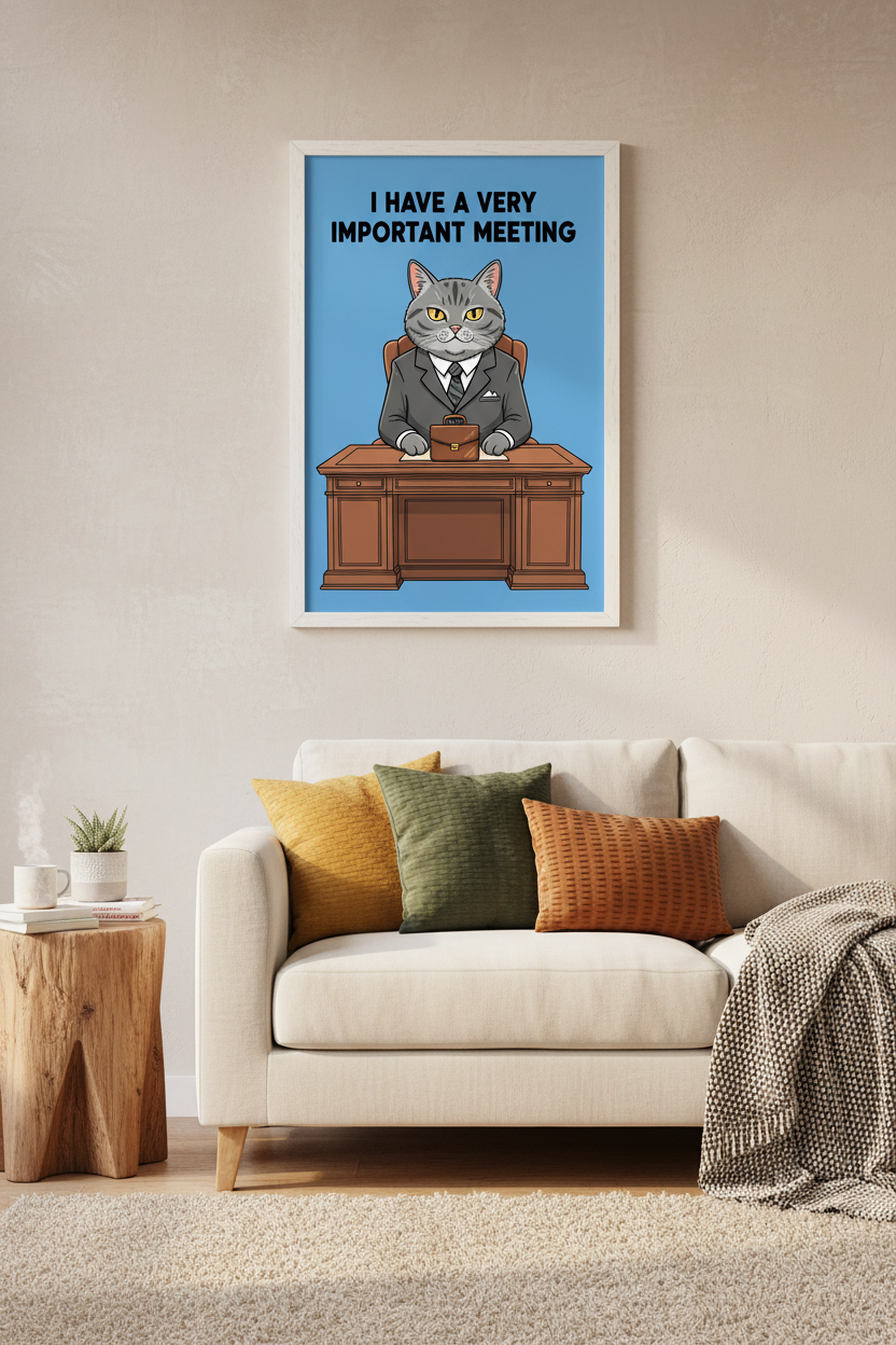 Framed poster in living room