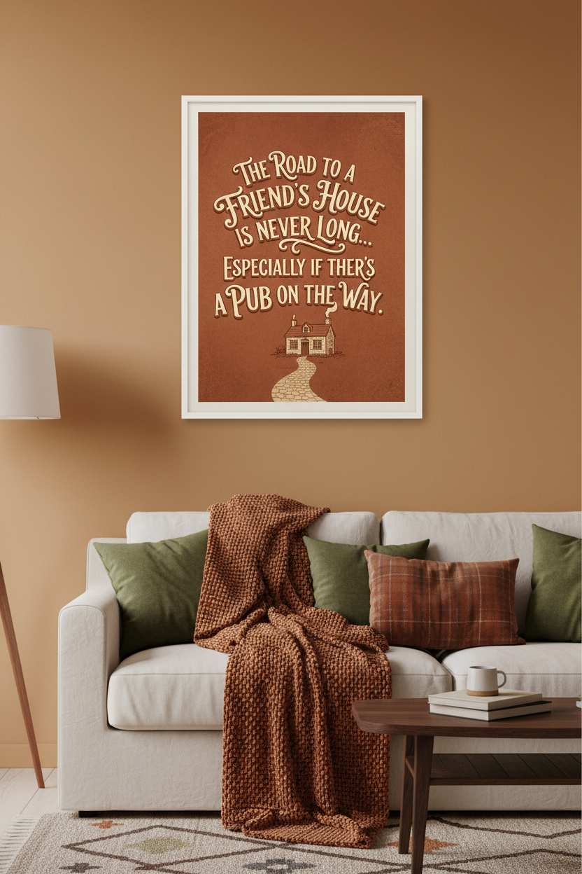 The Road to a Friend's House — Framed Mockup 1