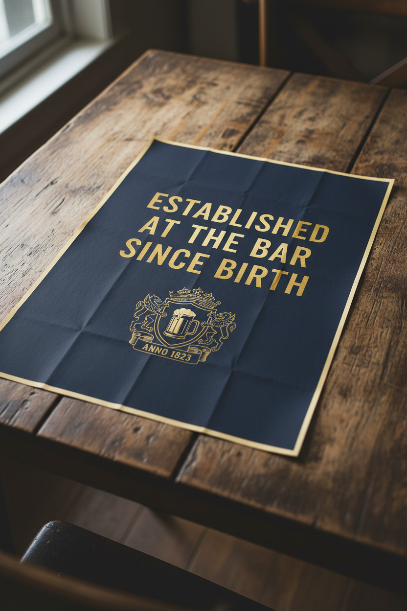 Established at the Bar Since Birth — Unframed Mockup