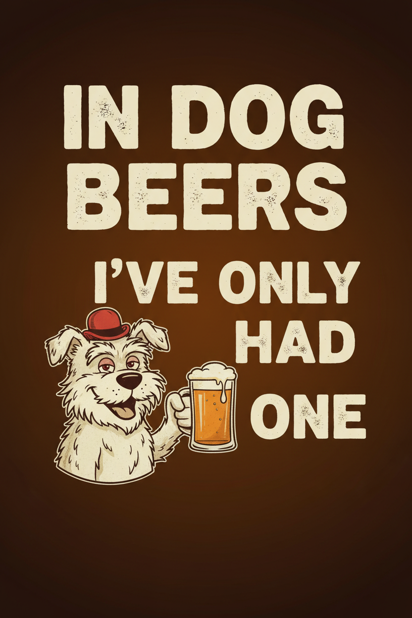 In Dog Beers I've Only Had One funny dog beer poster