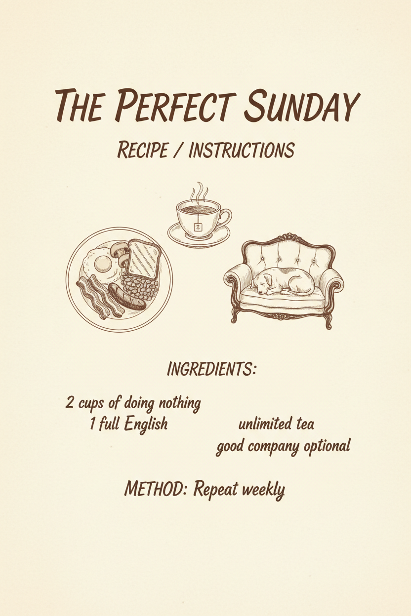 The Perfect Sunday British recipe kitchen poster