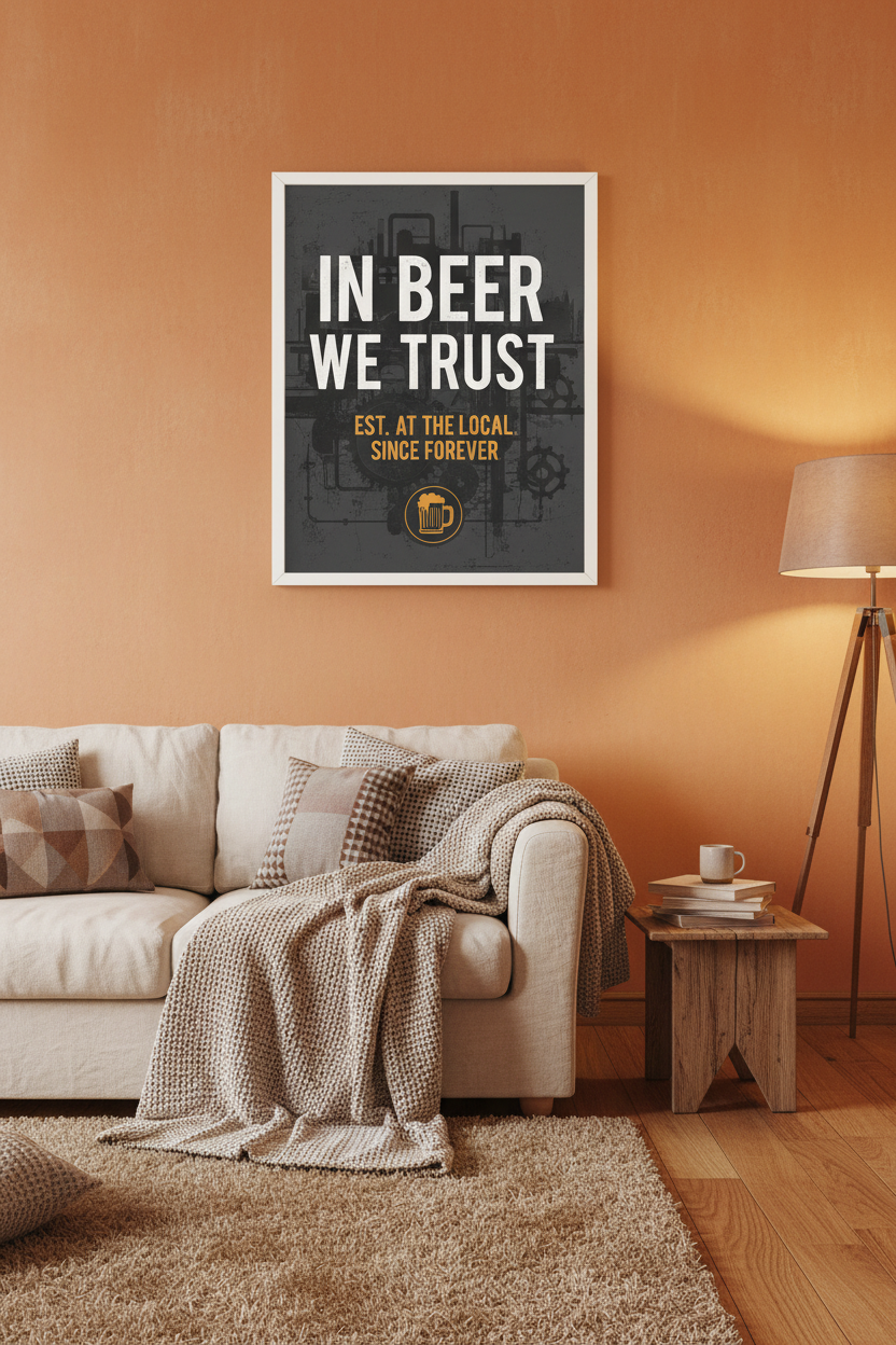 In Beer We Trust — Framed Mockup 1