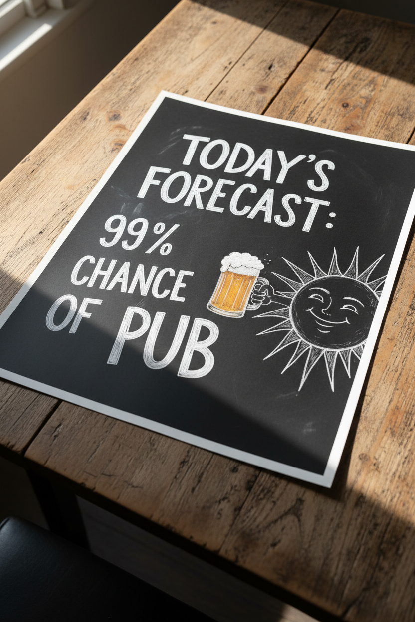 Today's Forecast: 99% Chance of Pub — Unframed Mockup