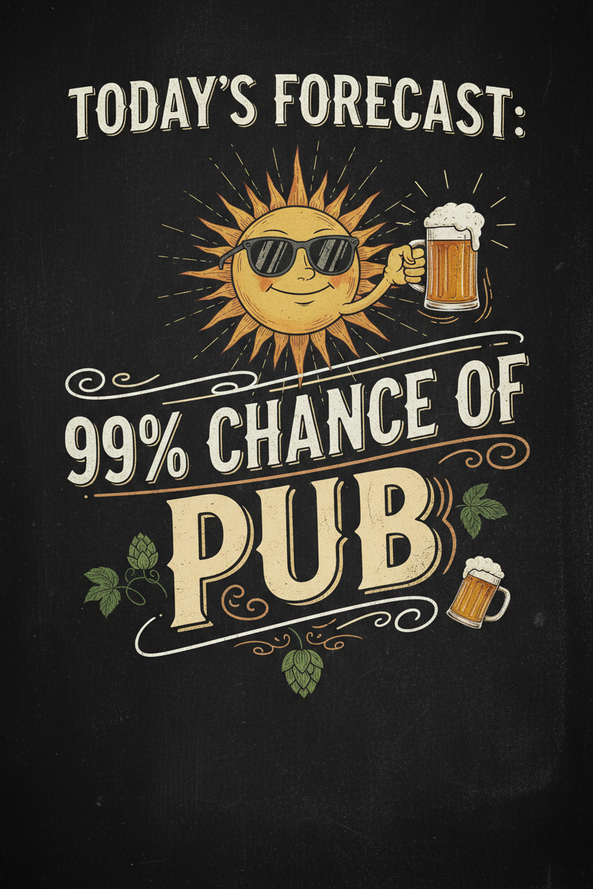 Today's Forecast: 99% Chance of Pub — Poster