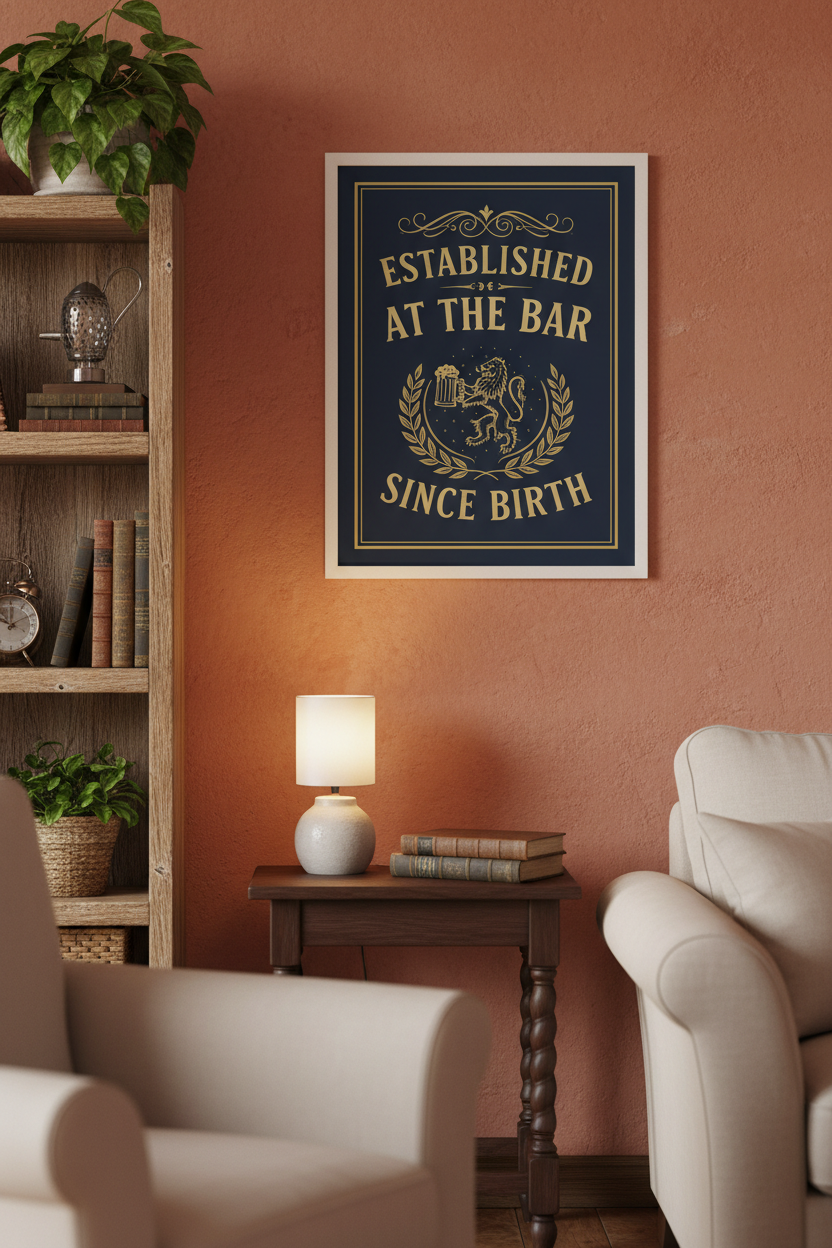 Established at the Bar Since Birth — Framed Mockup 2