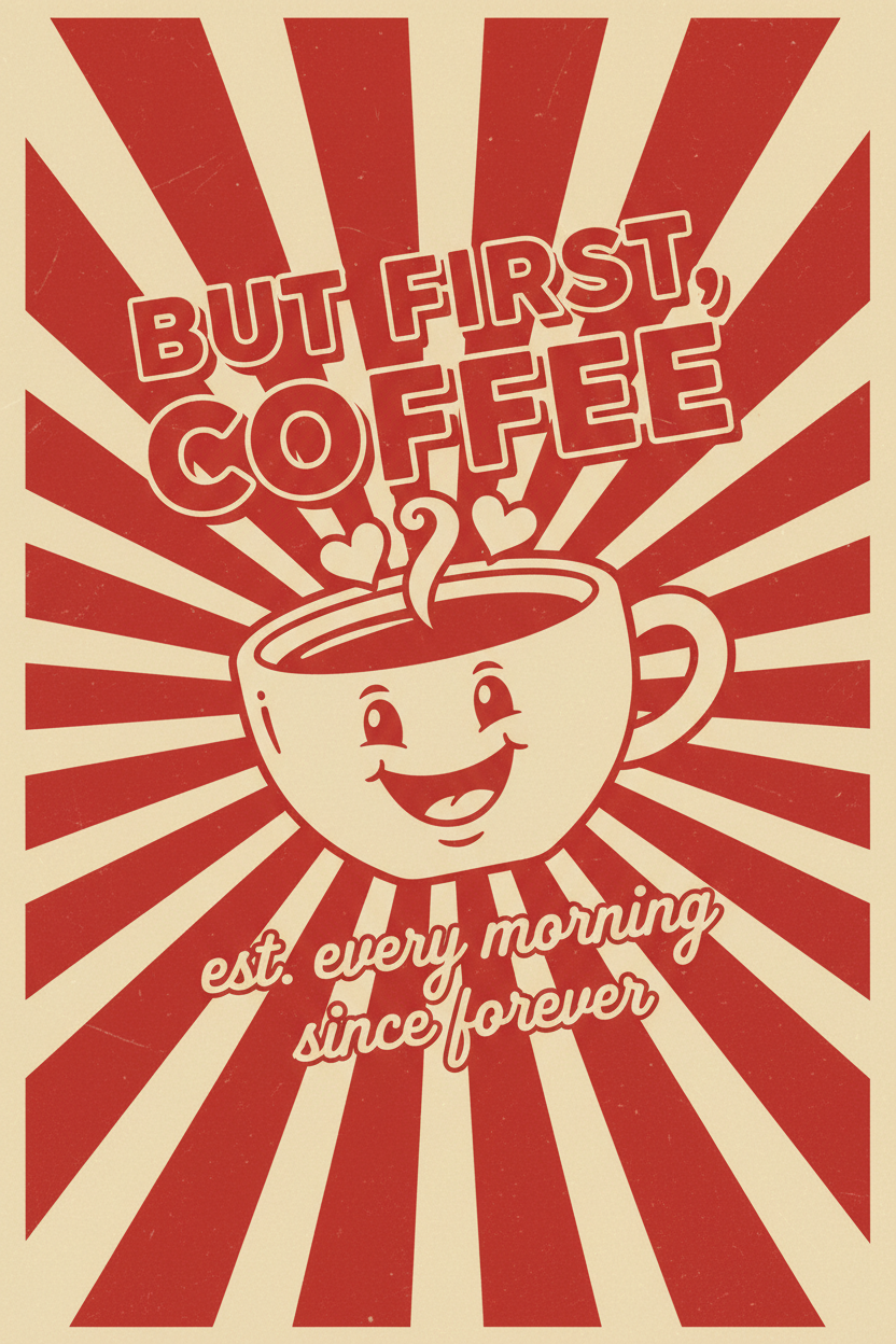 But First Coffee retro diner poster