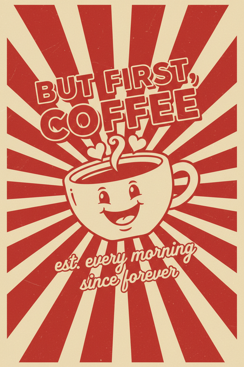But First Coffee retro diner poster