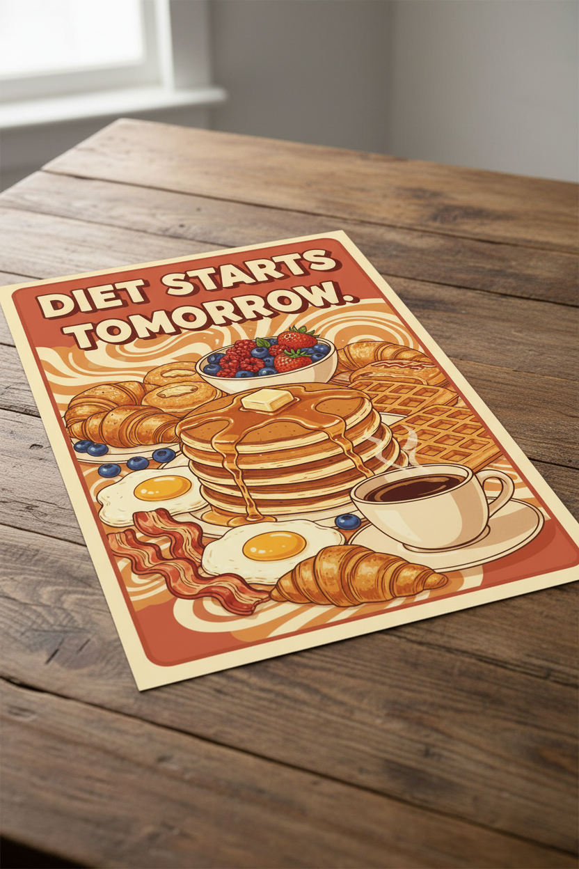 Diet Starts Tomorrow — Unframed Mockup