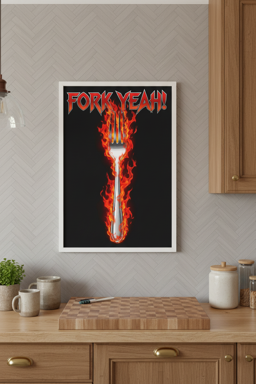 Fork Yeah! — Framed Kitchen Mockup 1