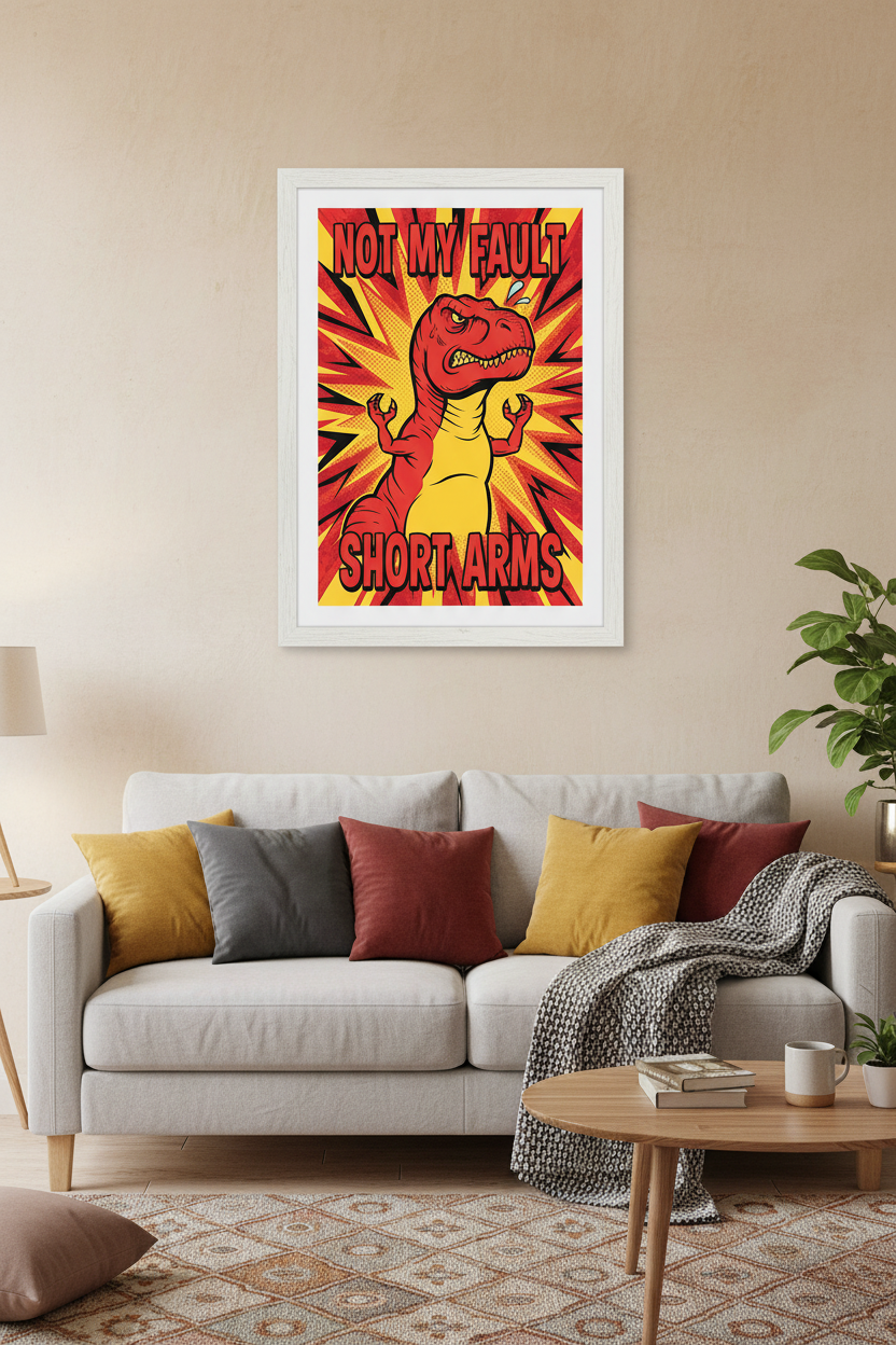 Framed poster in living room