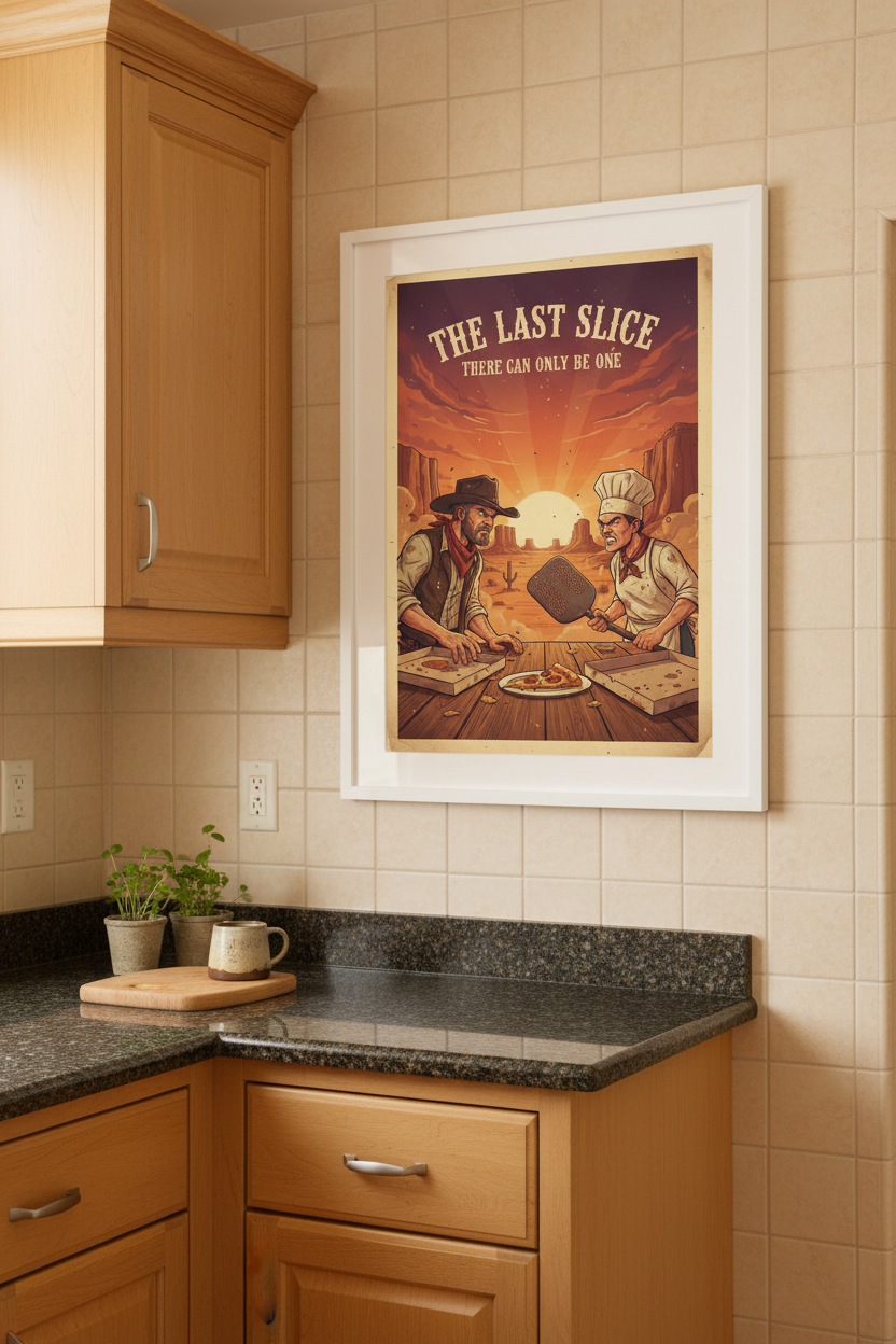 The Last Slice — Framed Kitchen Mockup 1