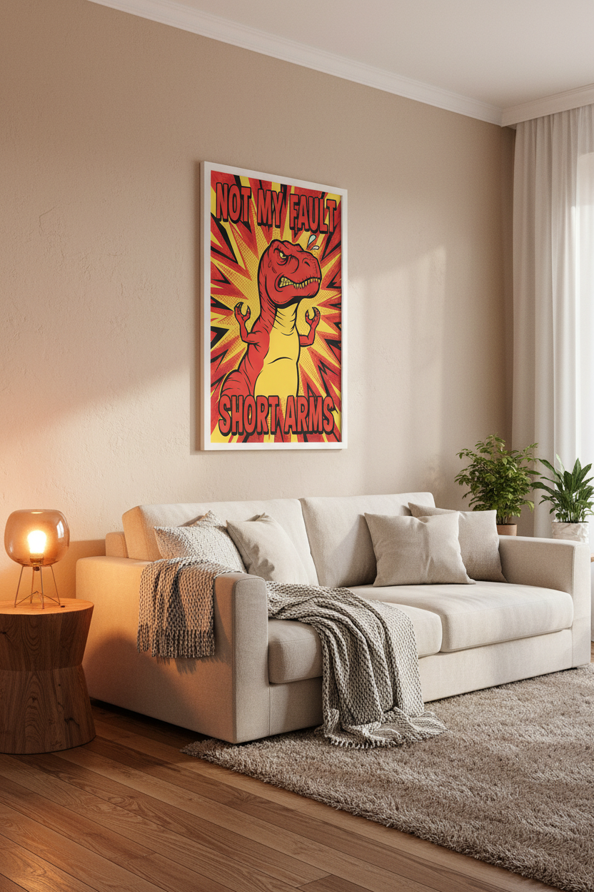 Framed poster in living room