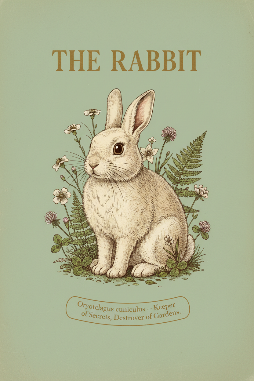 The Rabbit vintage illustrated poster