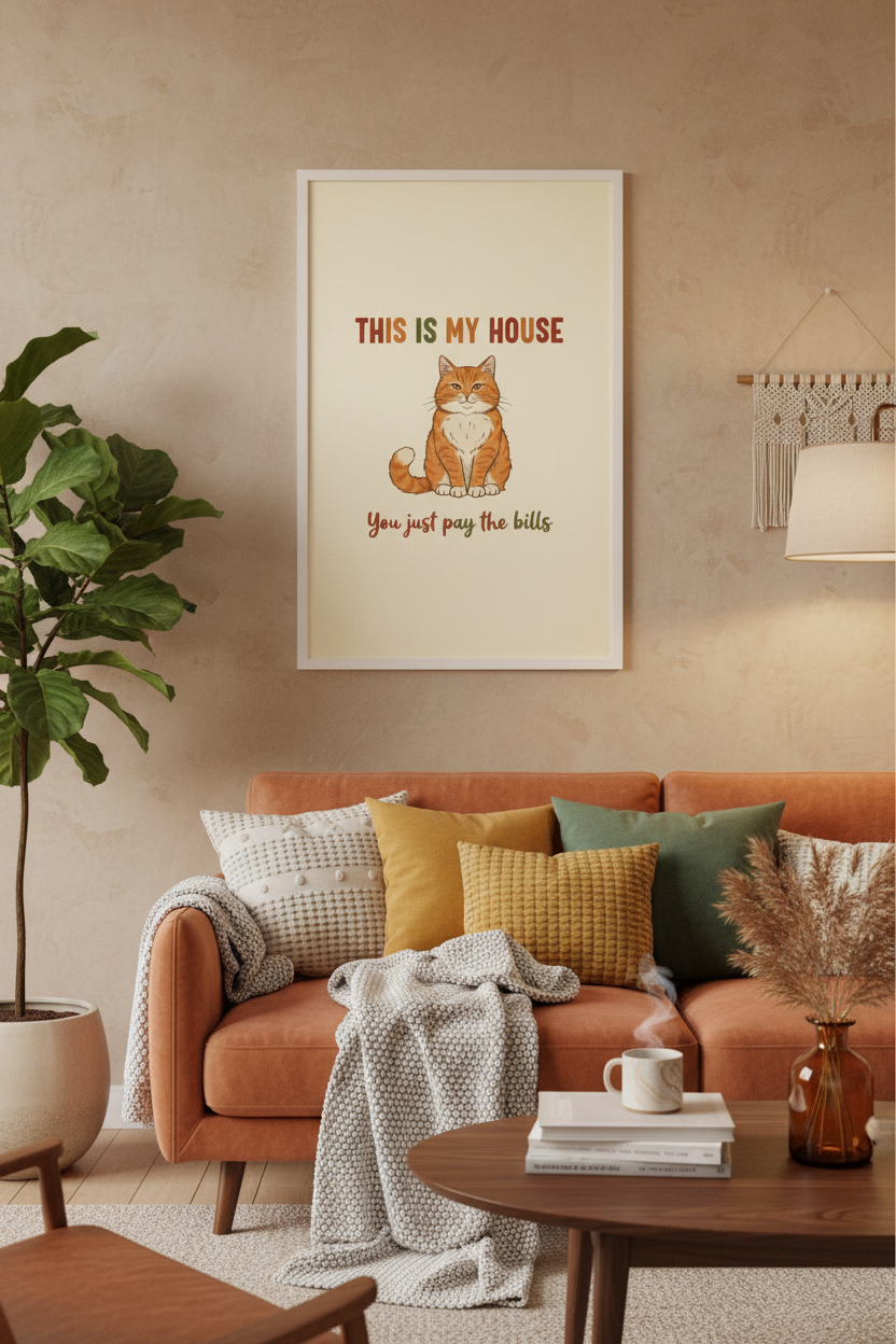 This Is My House framed in living room