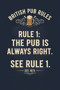 Rule 1 The Pub Is Always Right chalkboard pub rules poster