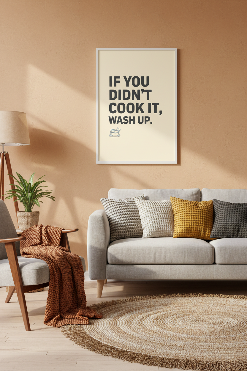 If You Didn't Cook It, Wash Up — Framed Mockup 1
