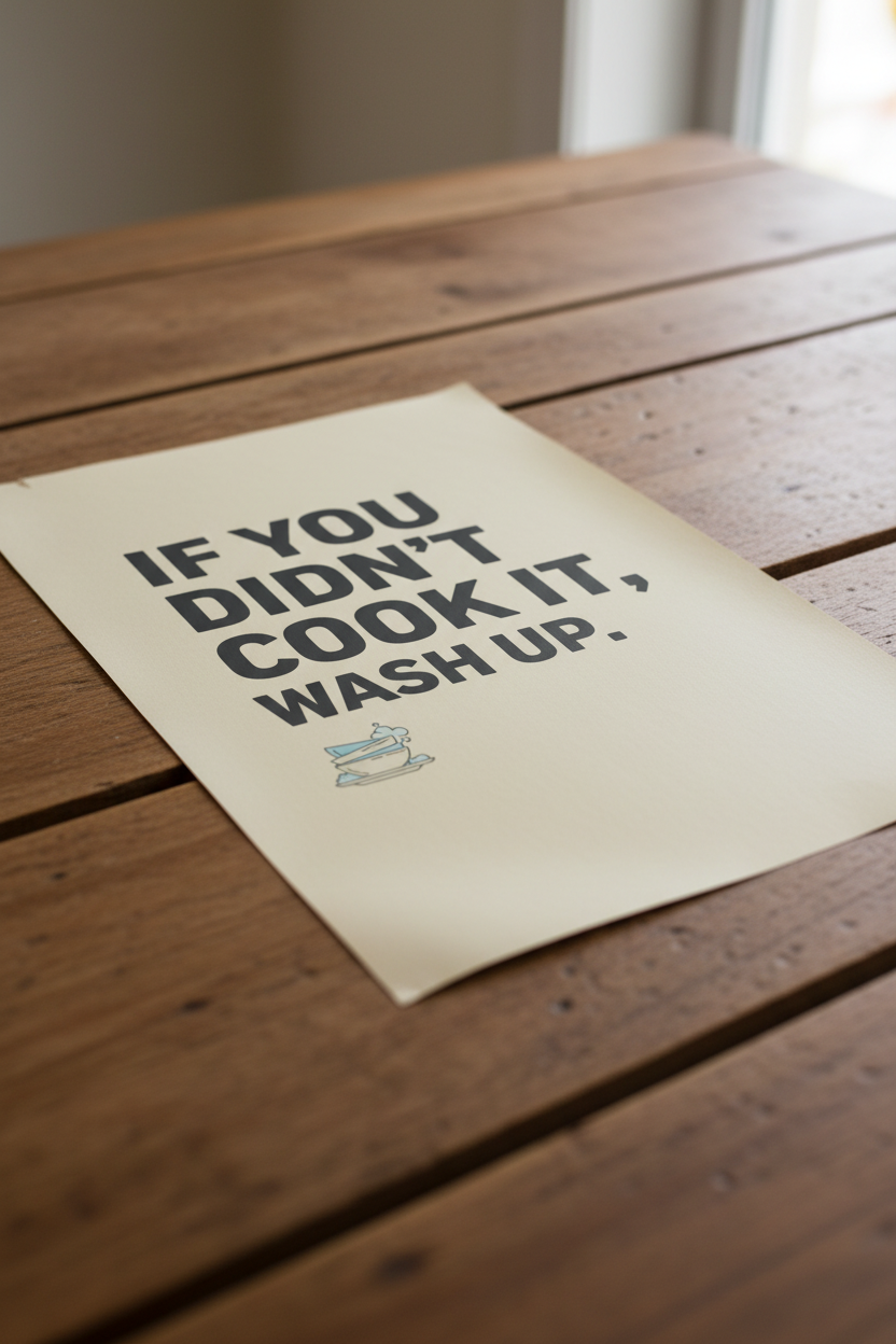 If You Didn't Cook It, Wash Up — Unframed Mockup