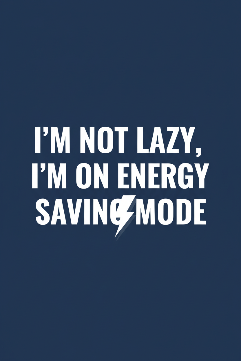 I'm Not Lazy I'm on Energy Saving Mode funny poster