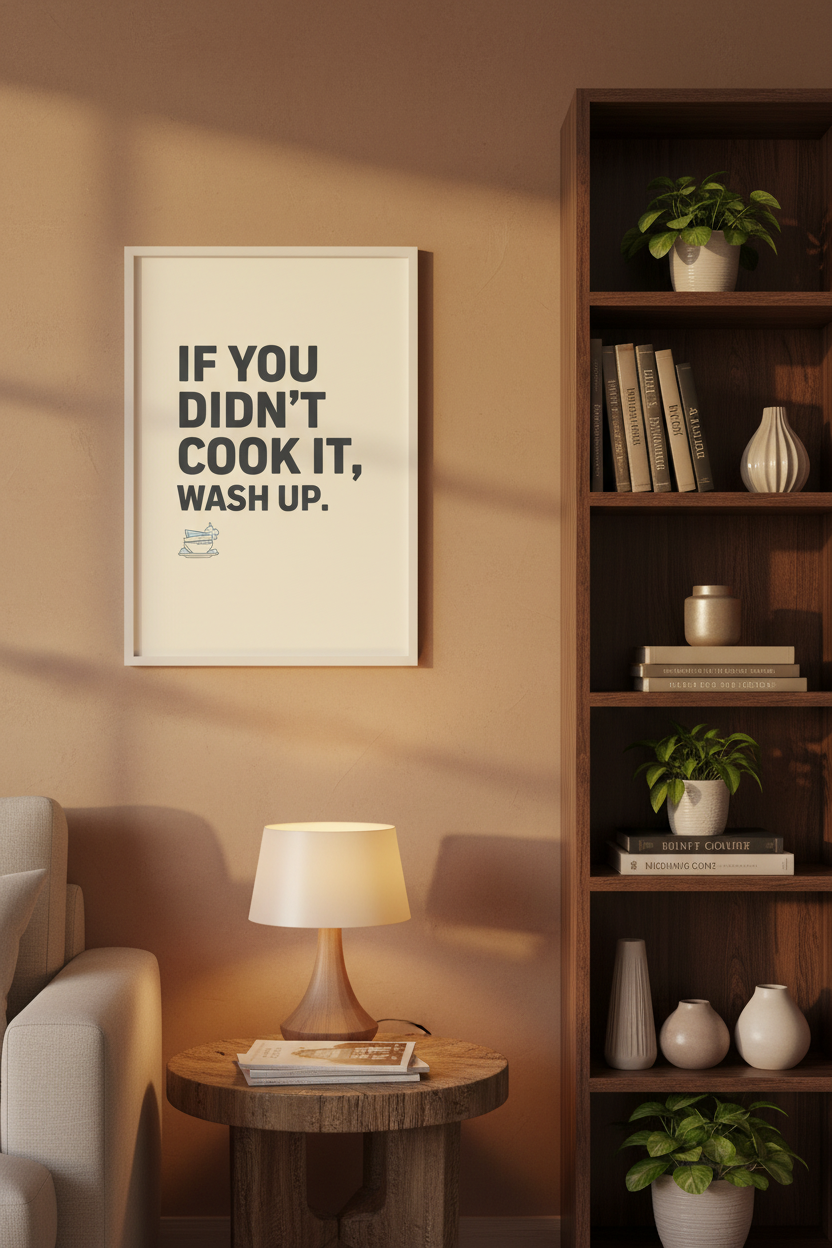 If You Didn't Cook It, Wash Up — Framed Mockup 2