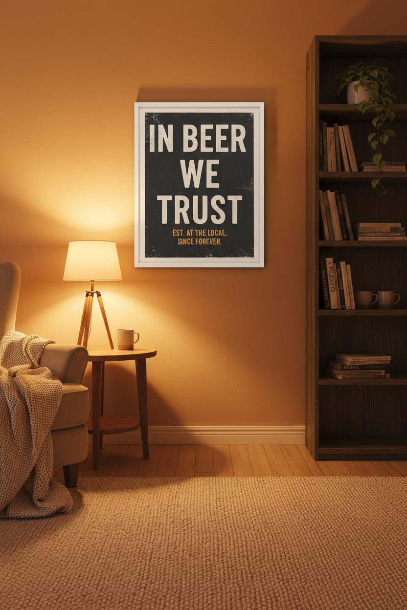 In Beer We Trust — Framed Mockup 2