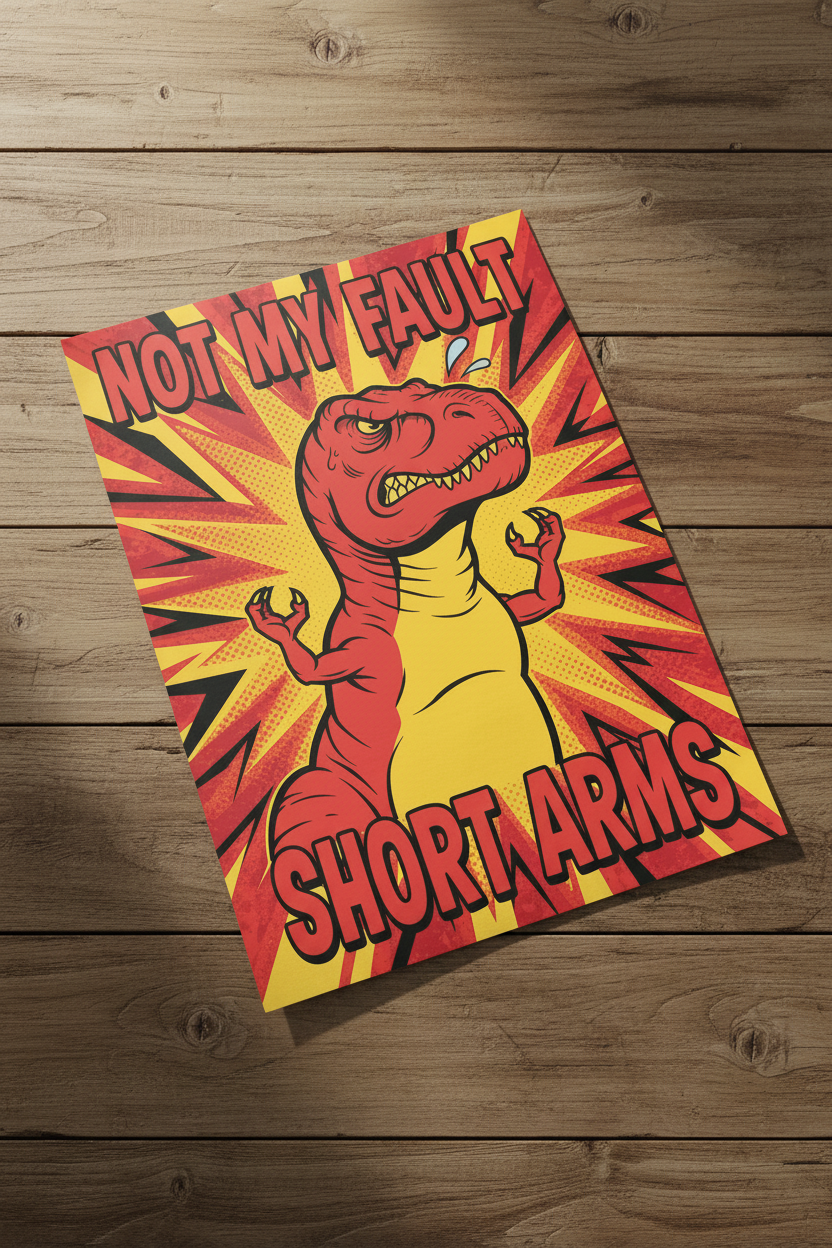 Unframed poster on wooden table