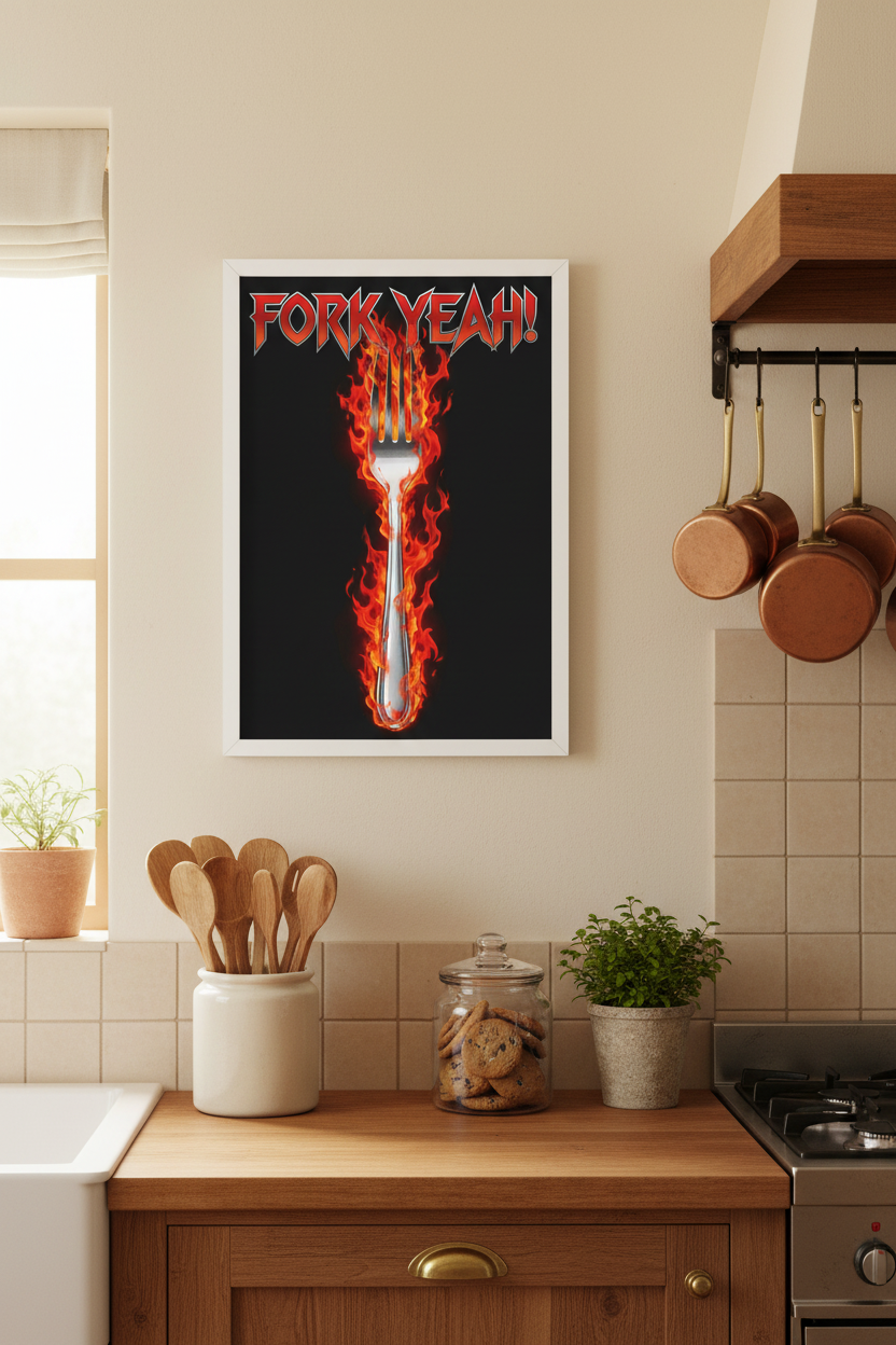Fork Yeah! — Framed Kitchen Mockup 2