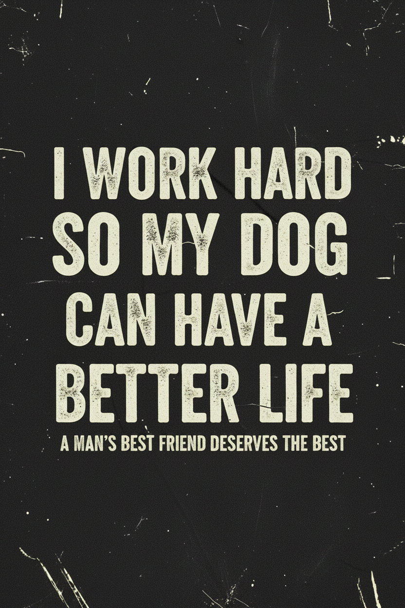 I Work Hard So My Dog Can Have a Better Life distressed typography poster
