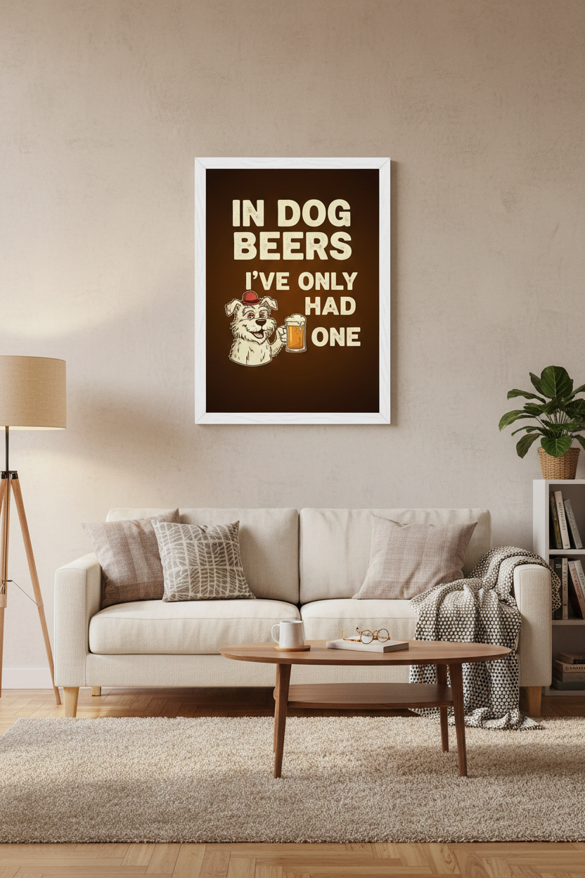 Framed poster in living room