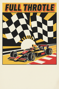 Full Throttle retro F1 racing poster