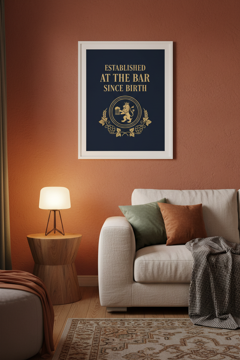 Established at the Bar Since Birth — Framed Mockup 1