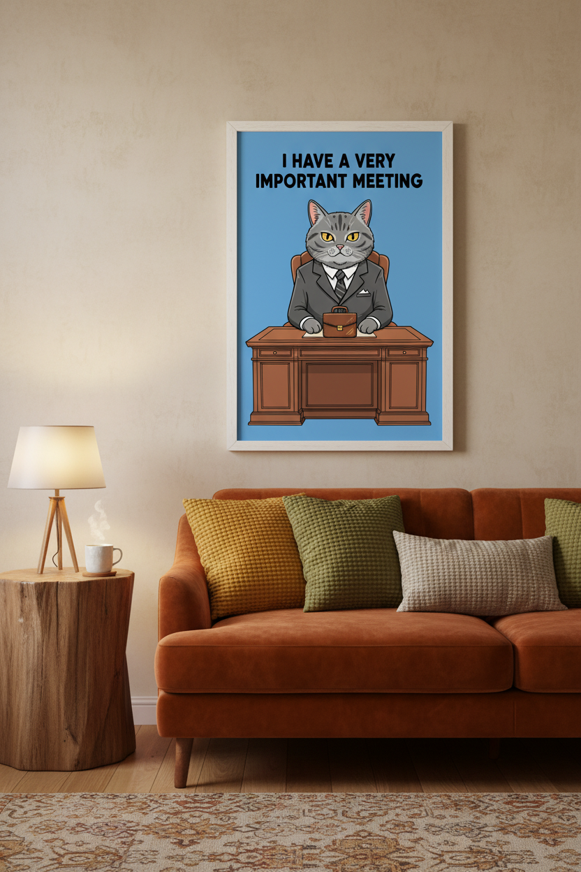 Framed poster in living room