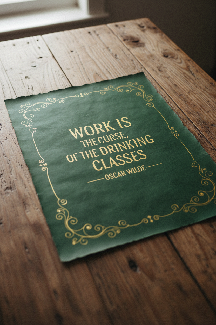 Work Is the Curse of the Drinking Classes — Unframed Mockup