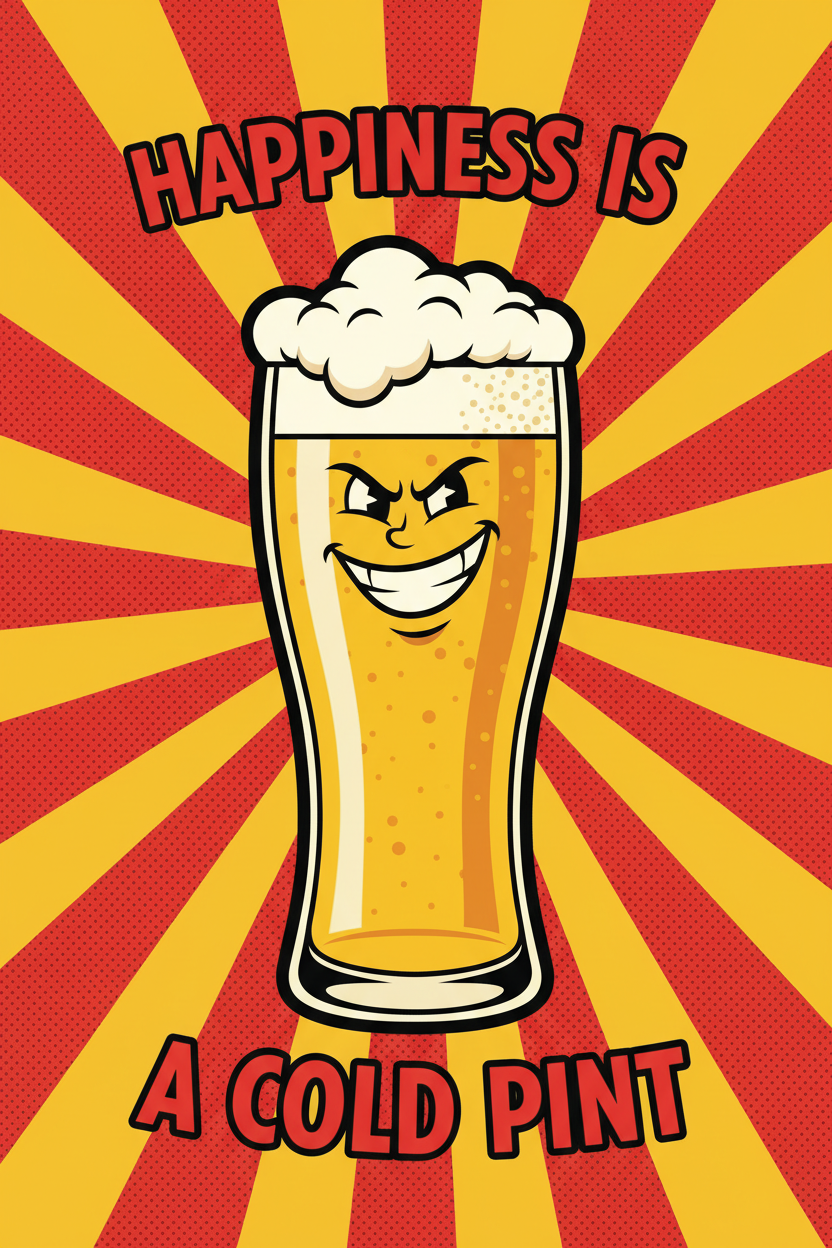 Happiness Is a Cold Pint — Poster
