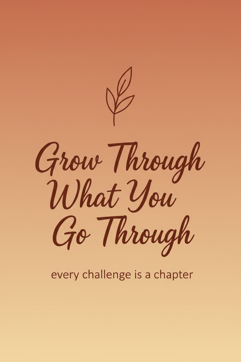 Grow Through What You Go Through inspirational quote poster