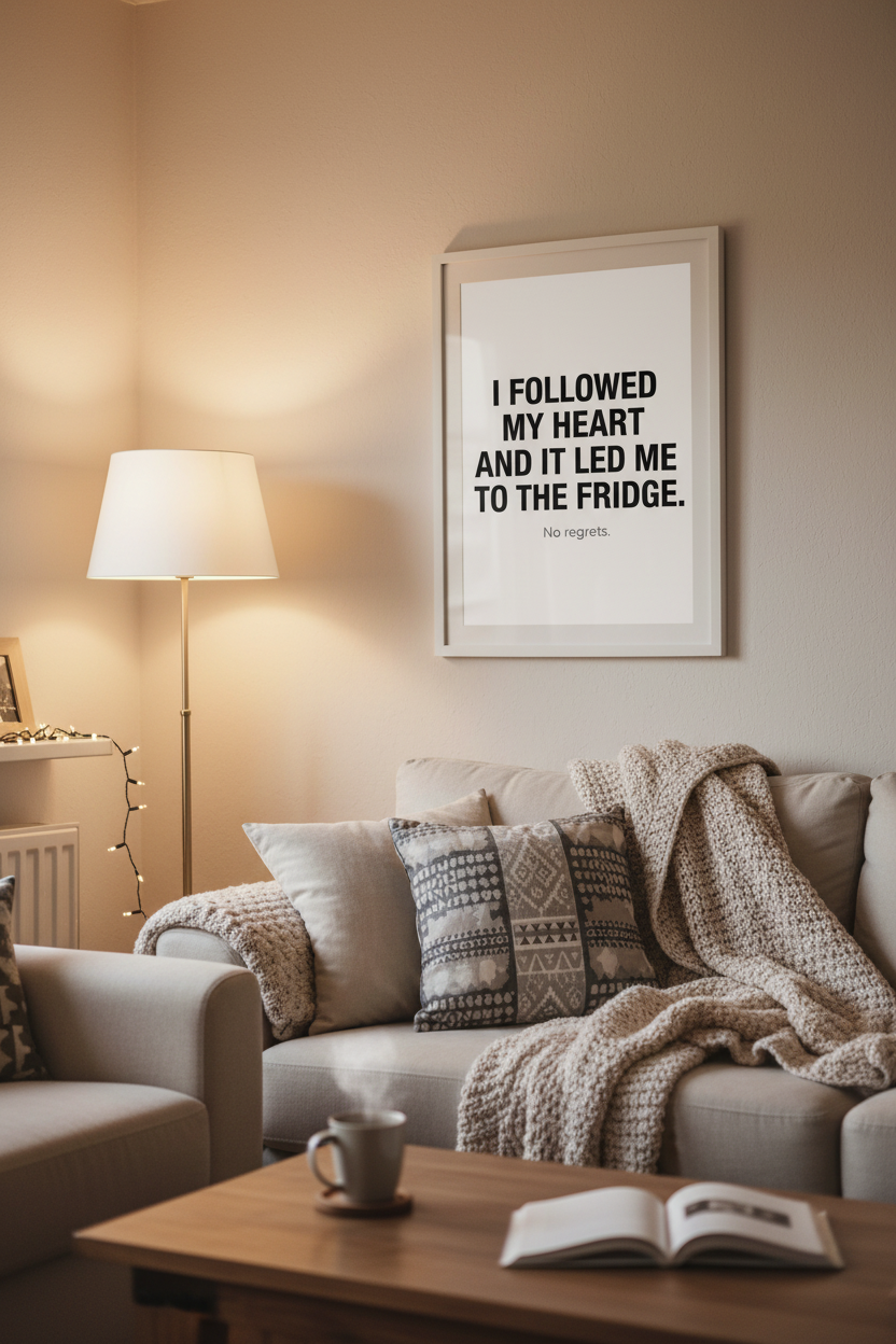 I Followed My Heart framed in living room view 2